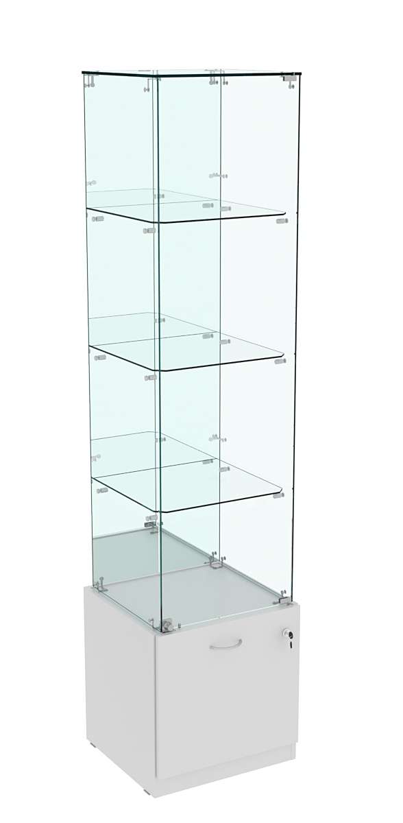 Витрина Кристалл №8 стаканчик (задняя стенка - зеркало) Серый