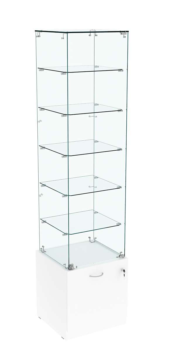 Витрина Кристалл №506 стаканчик (задняя стенка - стекло) Белый