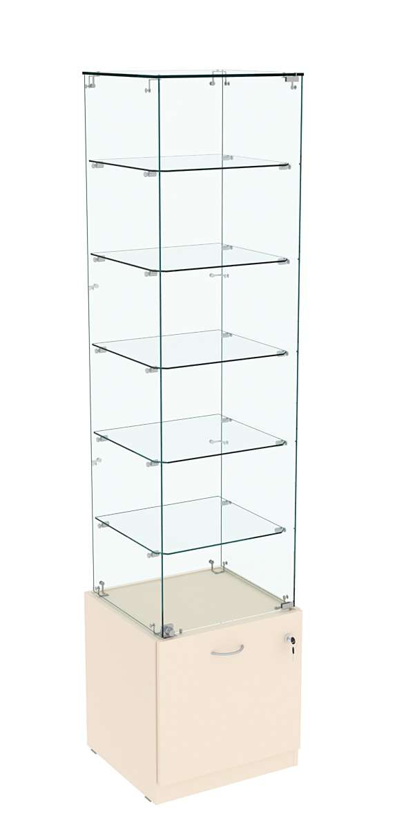 Витрина Кристалл №506 стаканчик (задняя стенка - стекло) Крем Вайс