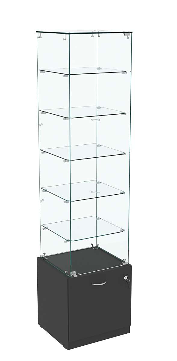 Витрина Кристалл №506 стаканчик (задняя стенка - стекло) Черный