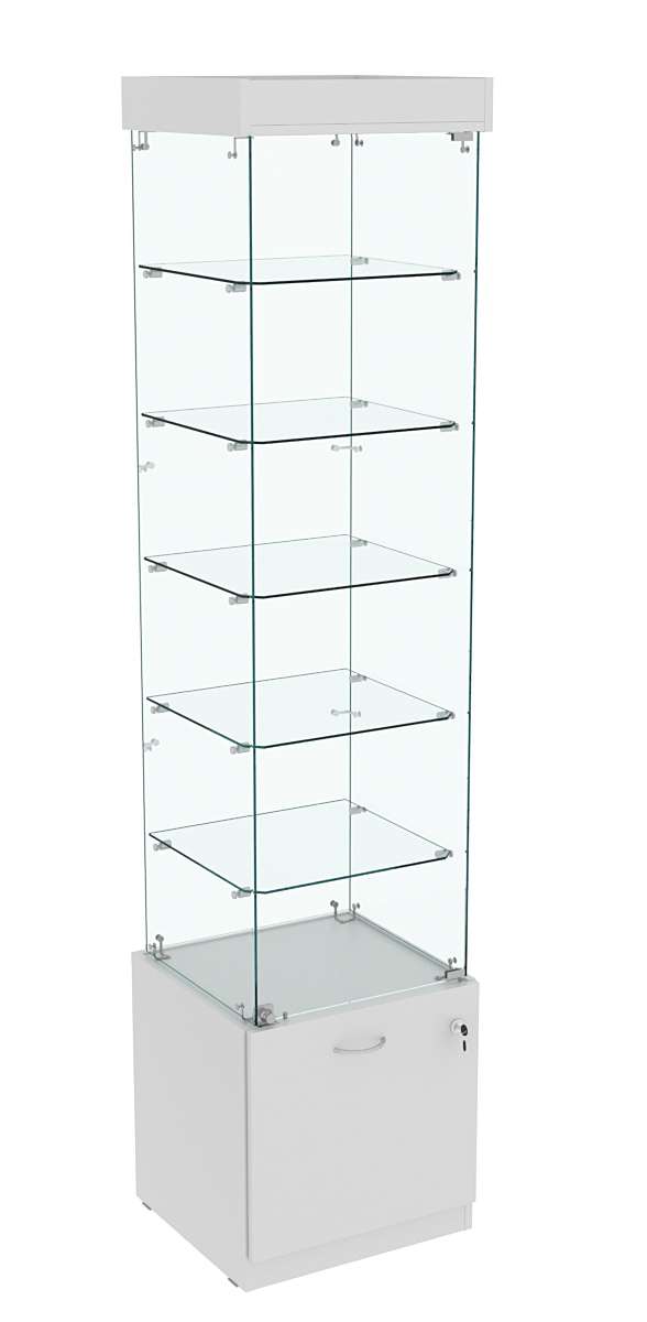 Витрина Кристалл №502 стаканчик (задняя стенка - стекло) Серый