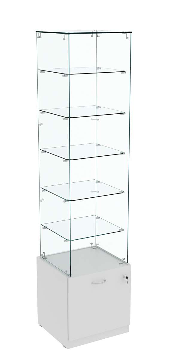 Витрина Кристалл №606 стаканчик (З/С - стекло), без дверей Серый