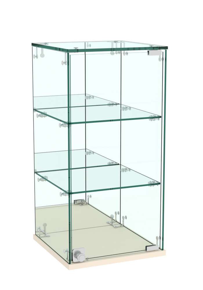 Витрина Истра настольная №25 (задняя стенка - зеркало) Крем Вайс