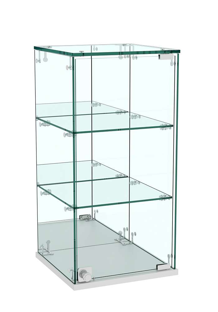 Витрина Истра настольная №25 (задняя стенка - зеркало) Серый