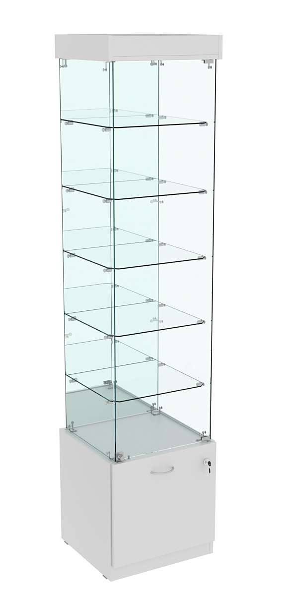 Витрина Кристалл №504 стаканчик (задняя стенка - зеркало) Серый