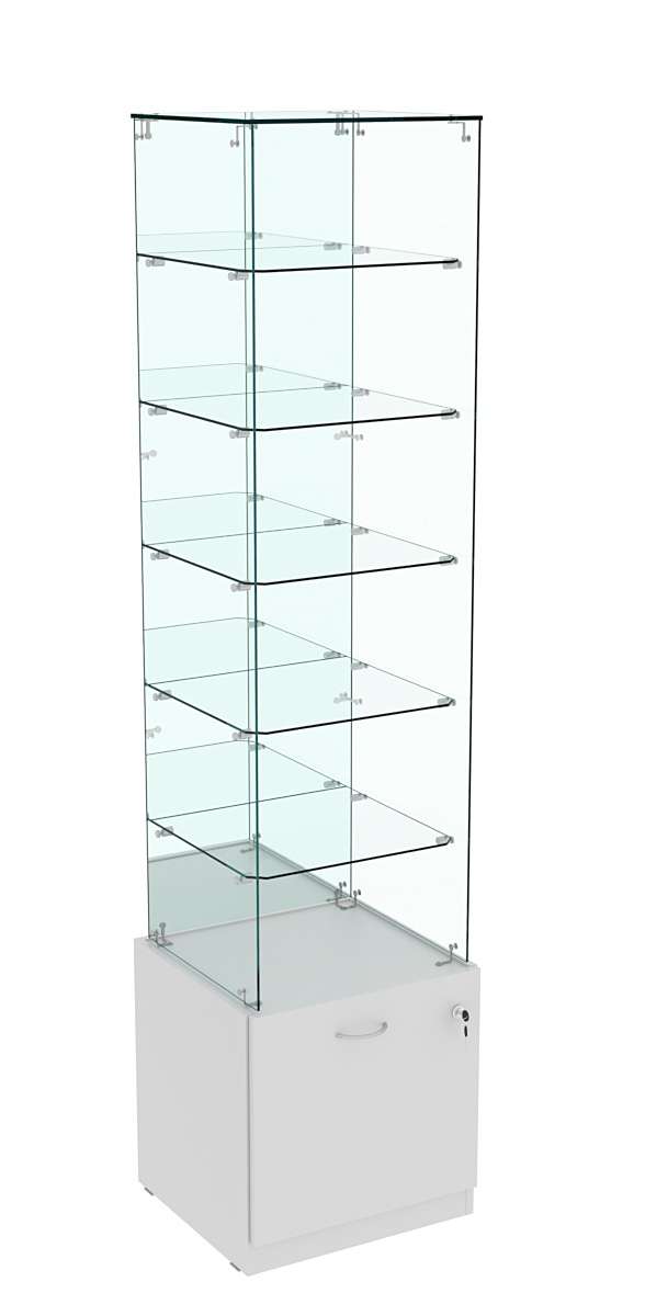 Витрина Кристалл №608 стаканчик (З, С - зеркало), без дверей Серый