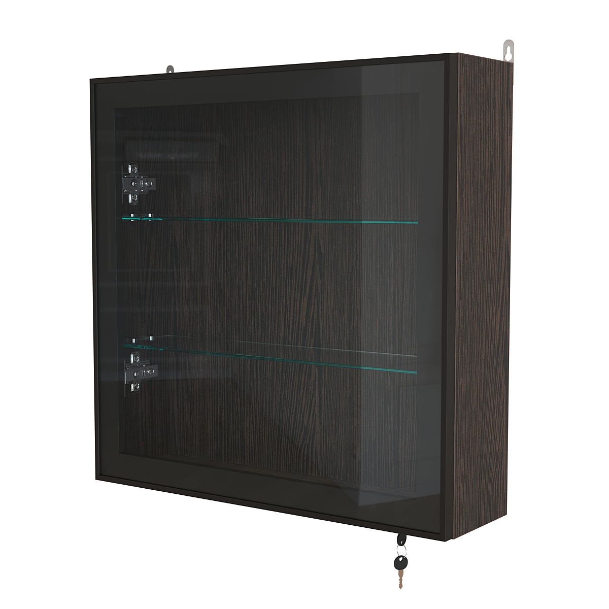 Витрина настенная №1-1А с прозрачными полками серии Collecto Дуб Венге