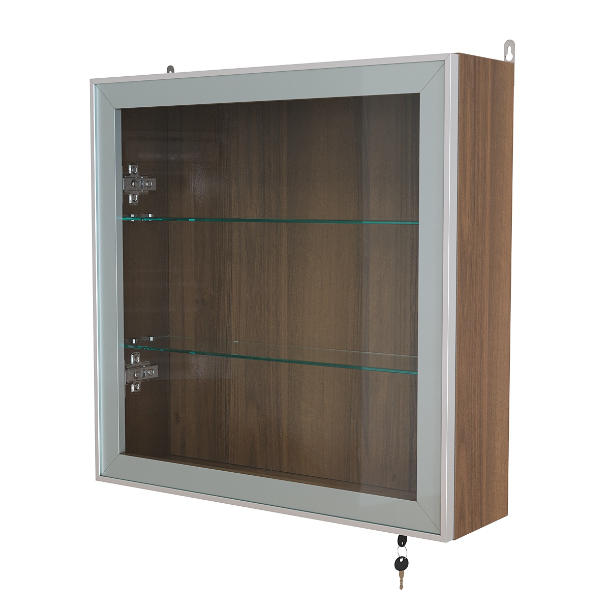 Витрина настенная №1-1А с прозрачными полками серии Collecto Орех