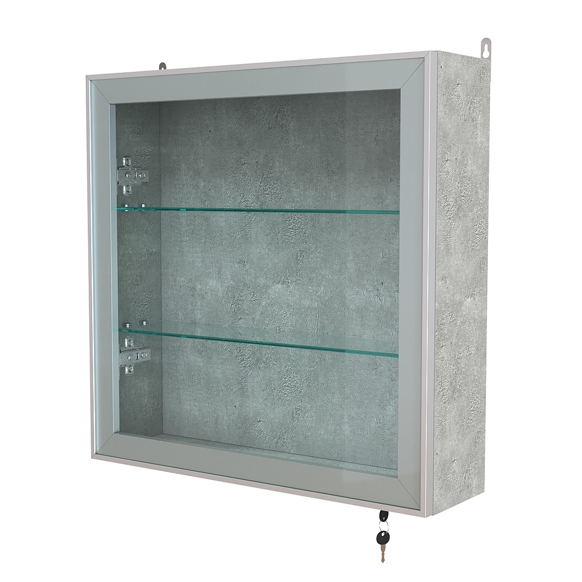 Витрина настенная №1-1А с прозрачными полками серии Collecto Метрополитан Грей