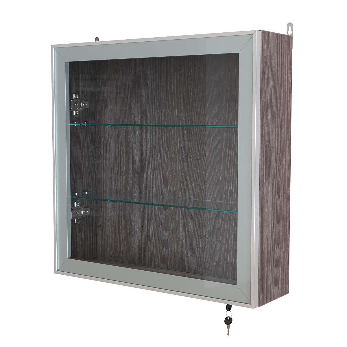 Витрина настенная №1-1А с прозрачными полками серии Collecto Ясень Анкор темный