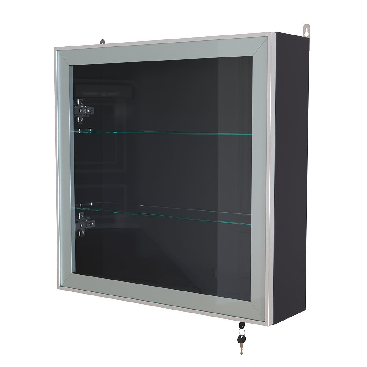 Витрина настенная №1-1А с прозрачными полками серии Collecto Антрацит