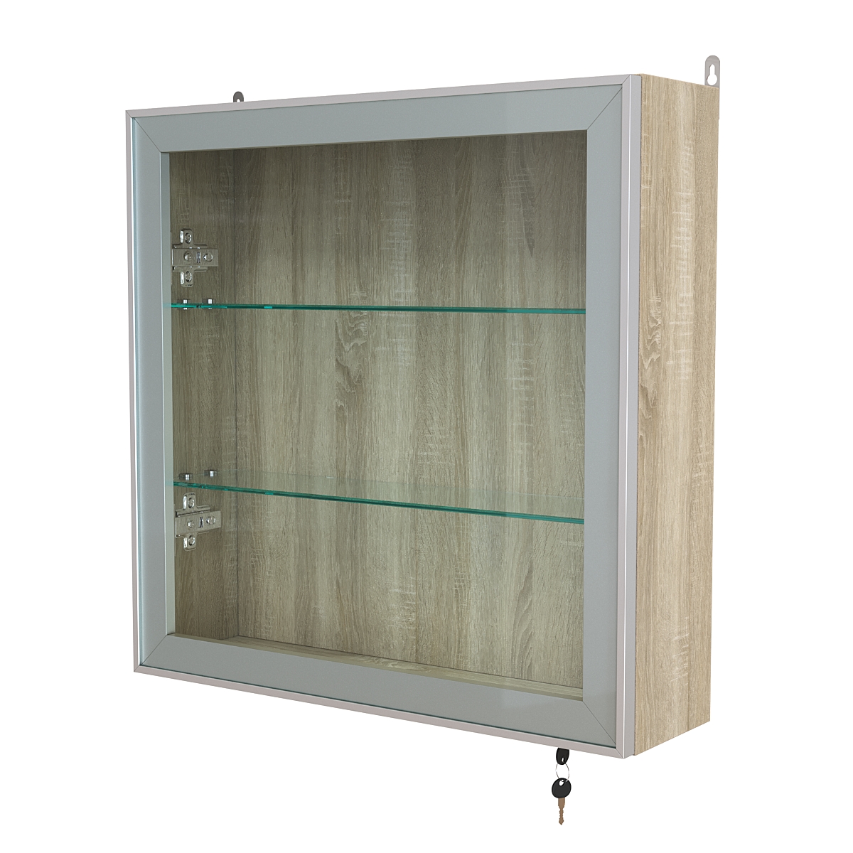 Витрина настенная №1-1А с прозрачными полками серии Collecto Дуб Сонома