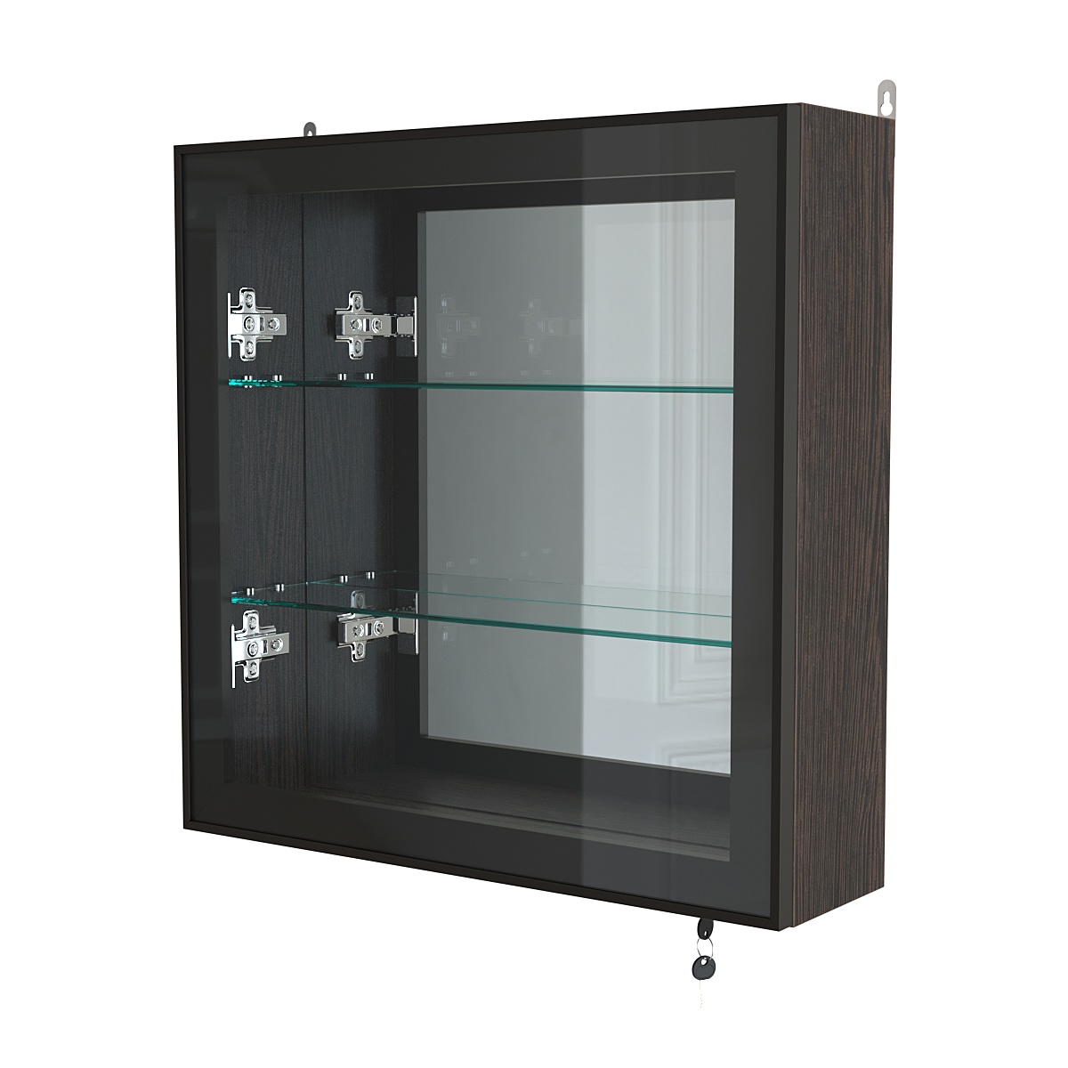 Витрина настенная №1-2А с зеркалом серии Collecto Дуб Венге