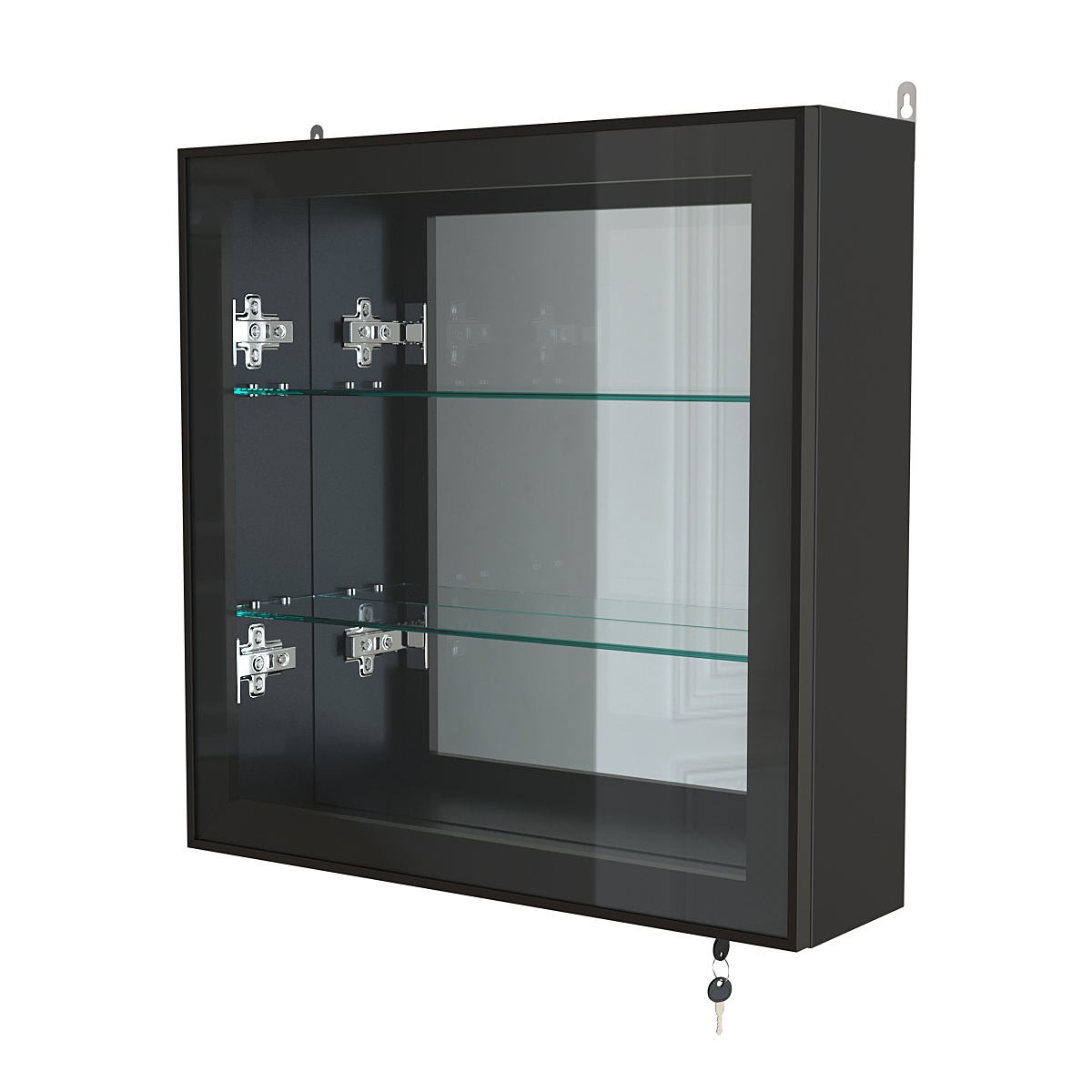 Витрина настенная №1-2А с зеркалом серии Collecto Черный