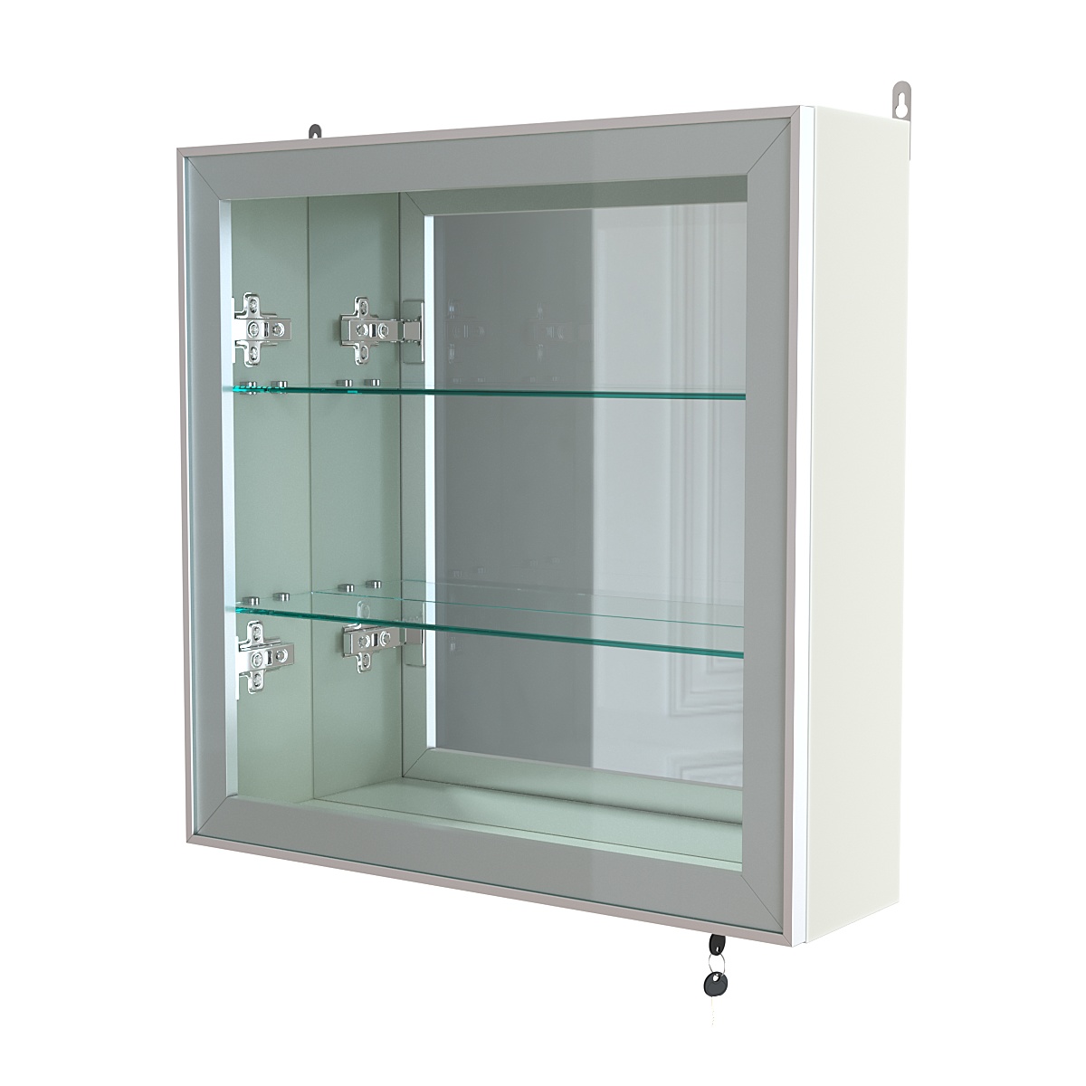 Витрина настенная №1-2А с зеркалом серии Collecto Белый