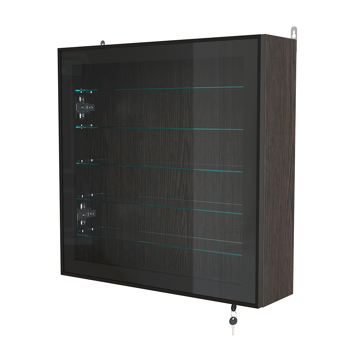 Витрина настенная №1-5А с пятью прозрачными полками серии Collecto Дуб Венге