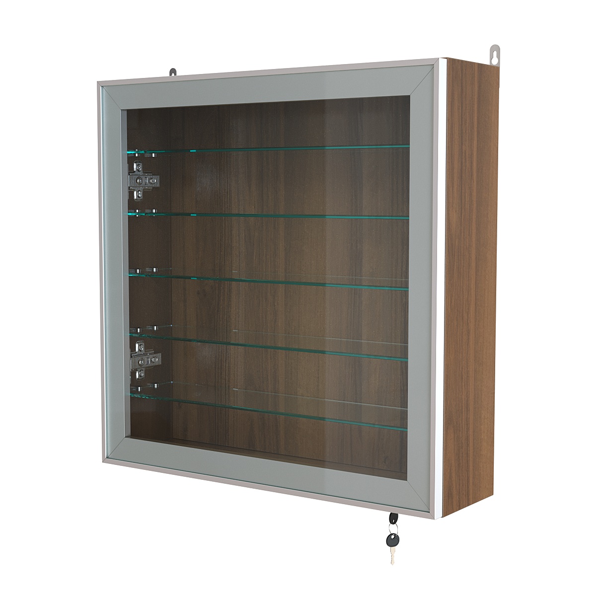 Витрина настенная №1-5А с пятью прозрачными полками серии Collecto Орех