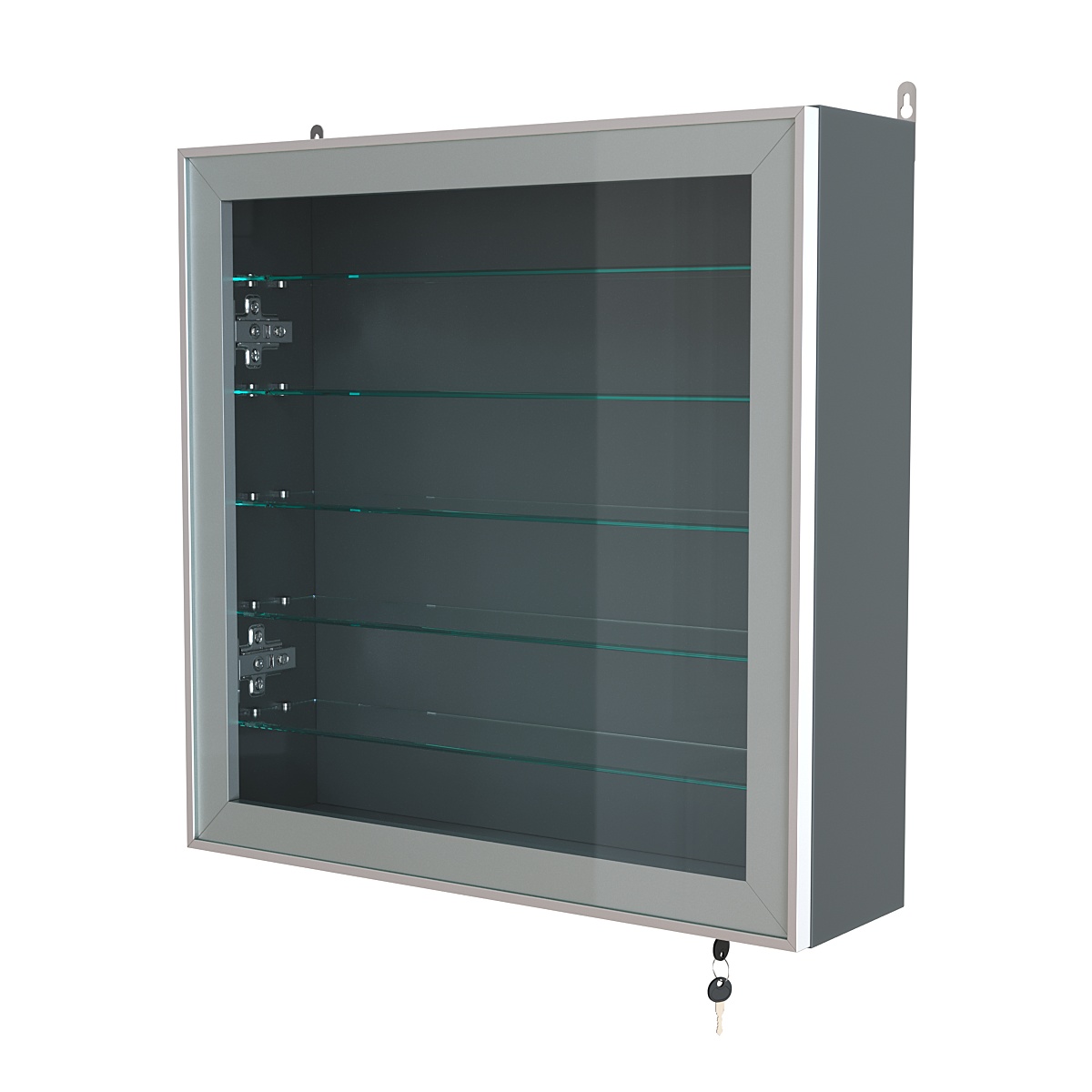 Витрина настенная №1-5А с пятью прозрачными полками серии Collecto Темно-Серый