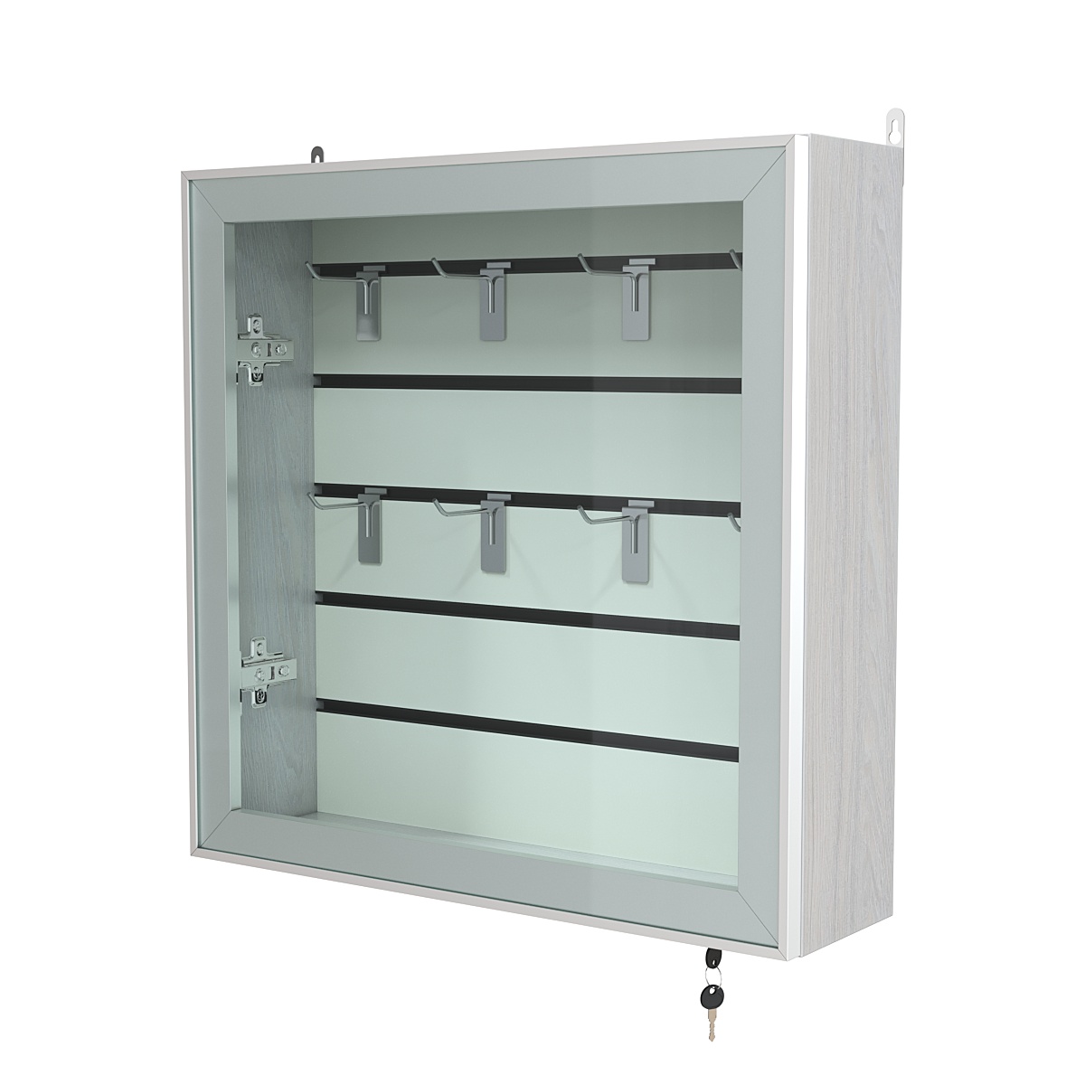 Витрина настенная №1-1Б с эконом панелью серии Collecto Ясень Анкор светлый