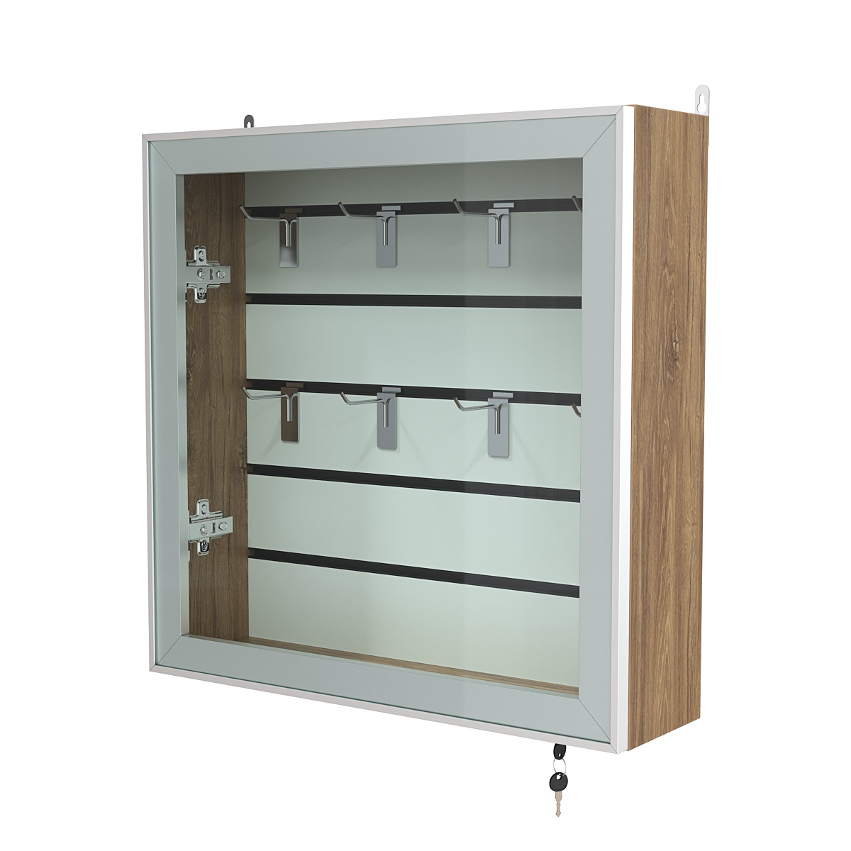 Витрина настенная №1-1Б с эконом панелью серии Collecto Дуб Канзас коричневый