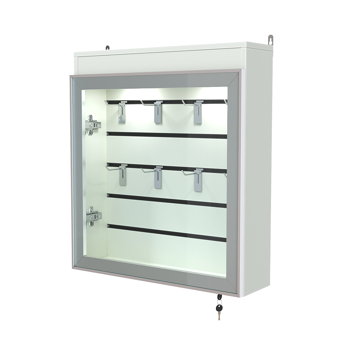 Витрина настенная №1-2Б с эконом панелью и фризом серии Collecto Белый