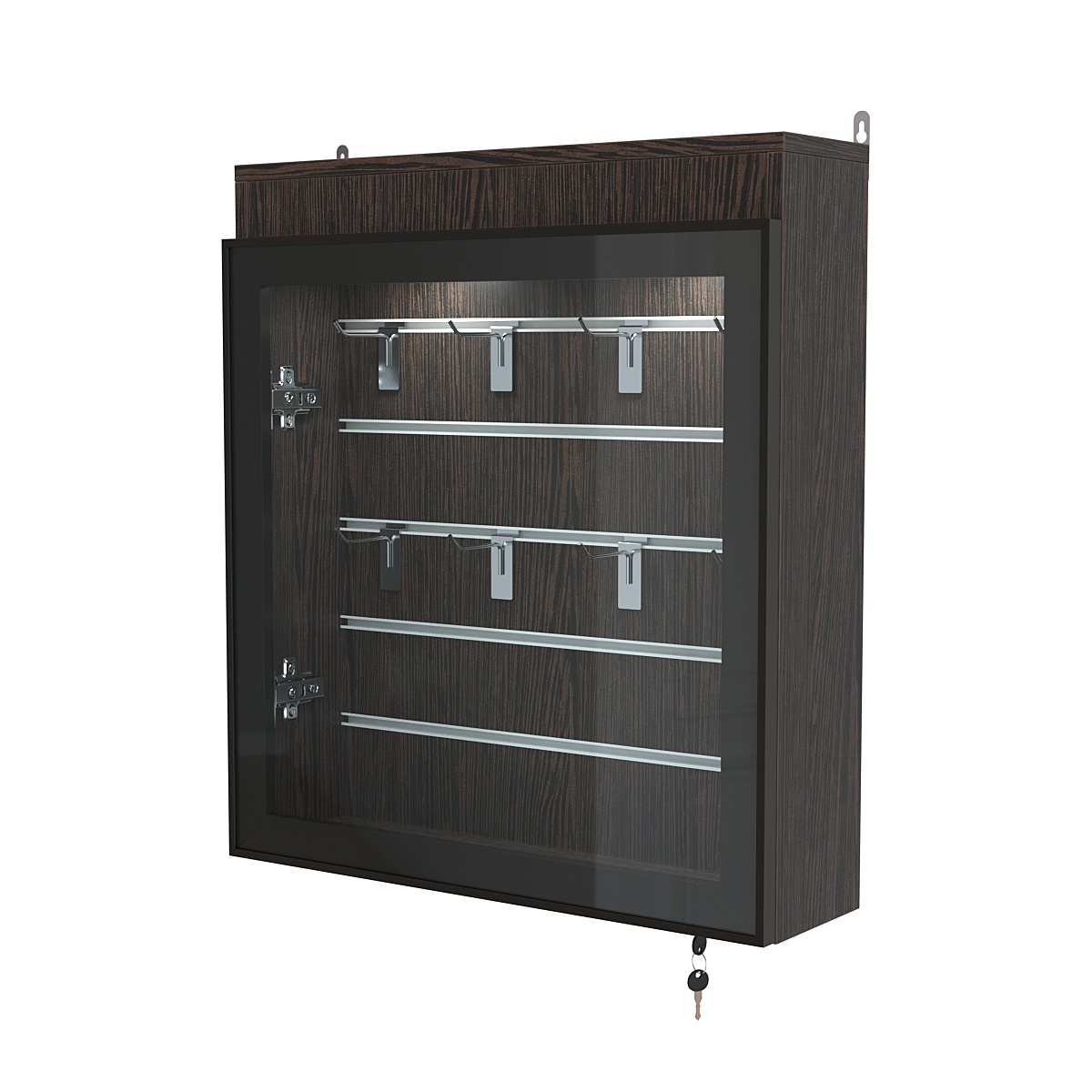 Витрина настенная №1-2Б с эконом панелью и фризом серии Collecto Дуб Венге