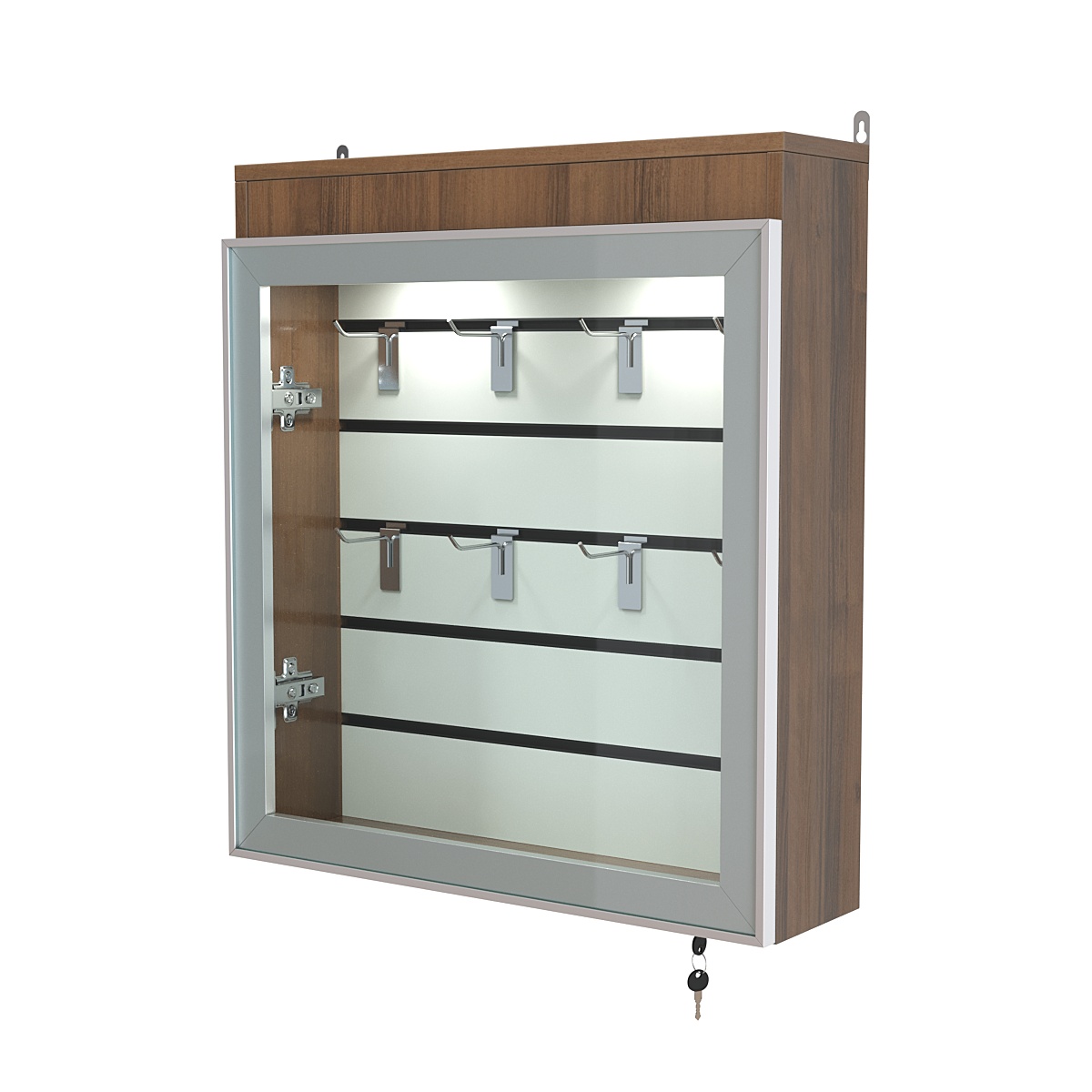 Витрина настенная №1-2Б с эконом панелью и фризом серии Collecto Орех