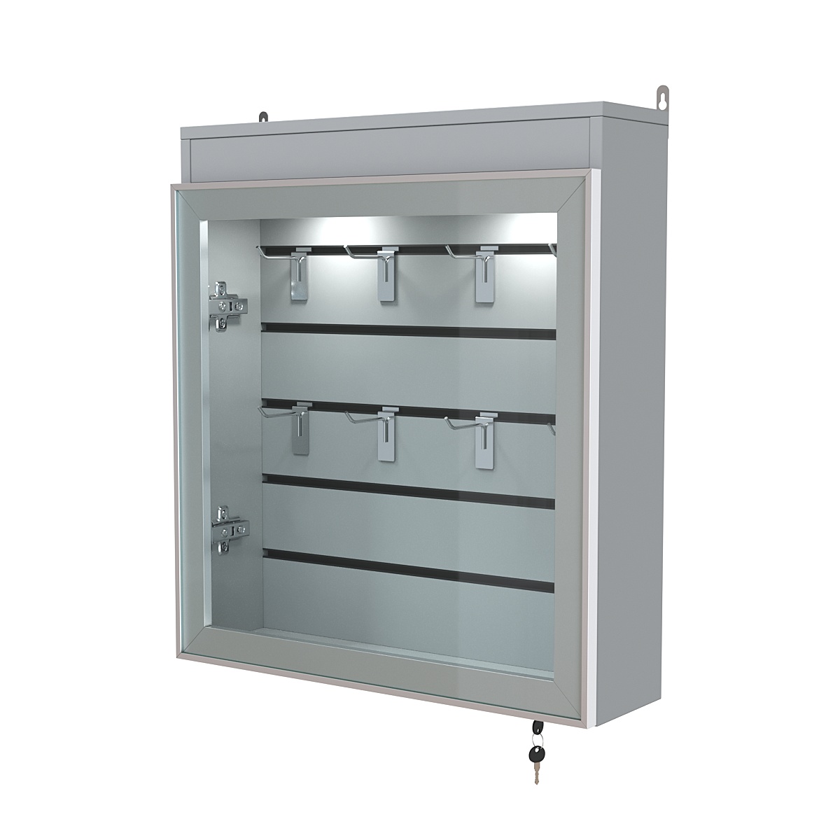 Витрина настенная №1-2Б с эконом панелью и фризом серии Collecto Серый