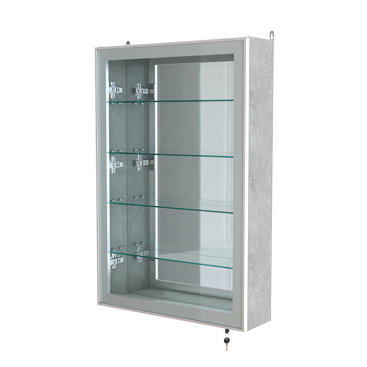 Витрина настенная №2-2А высокая с зеркалом серии Collecto Метрополитан Грей