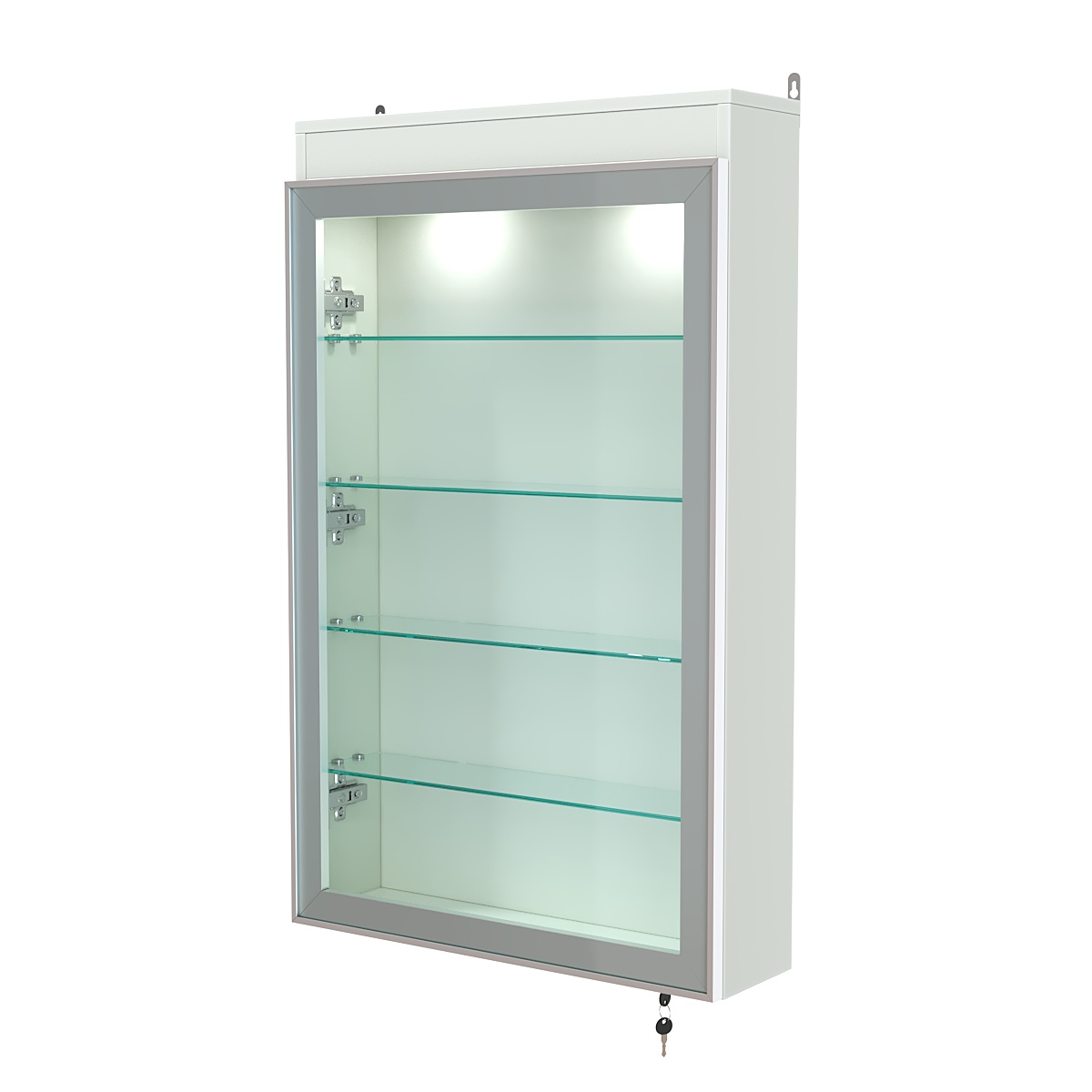 Витрина настенная №2-3А с четырьмя полками и подсветкой серии Collecto Белый