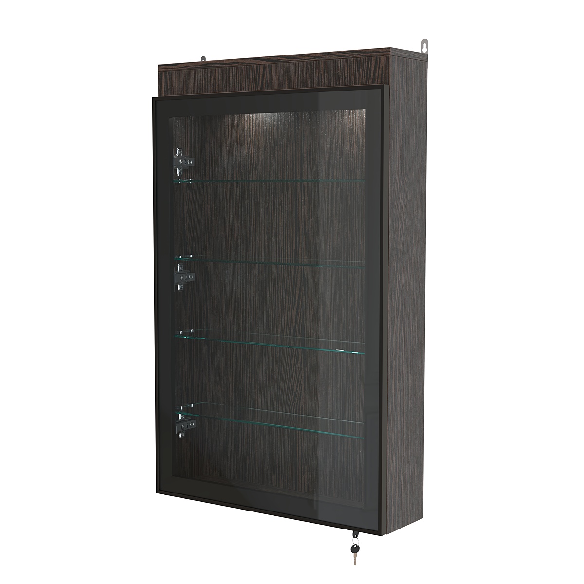 Витрина настенная №2-3А с четырьмя полками и подсветкой серии Collecto Дуб Венге