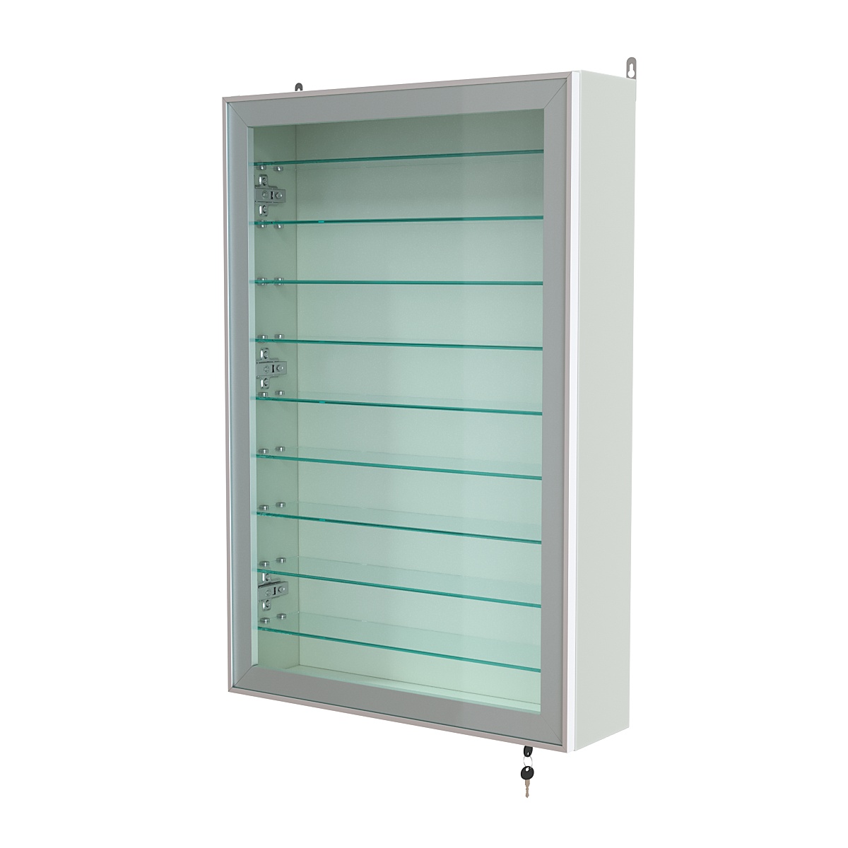 Витрина настенная №2-5А высокая с девятью полками серии Collecto Белый