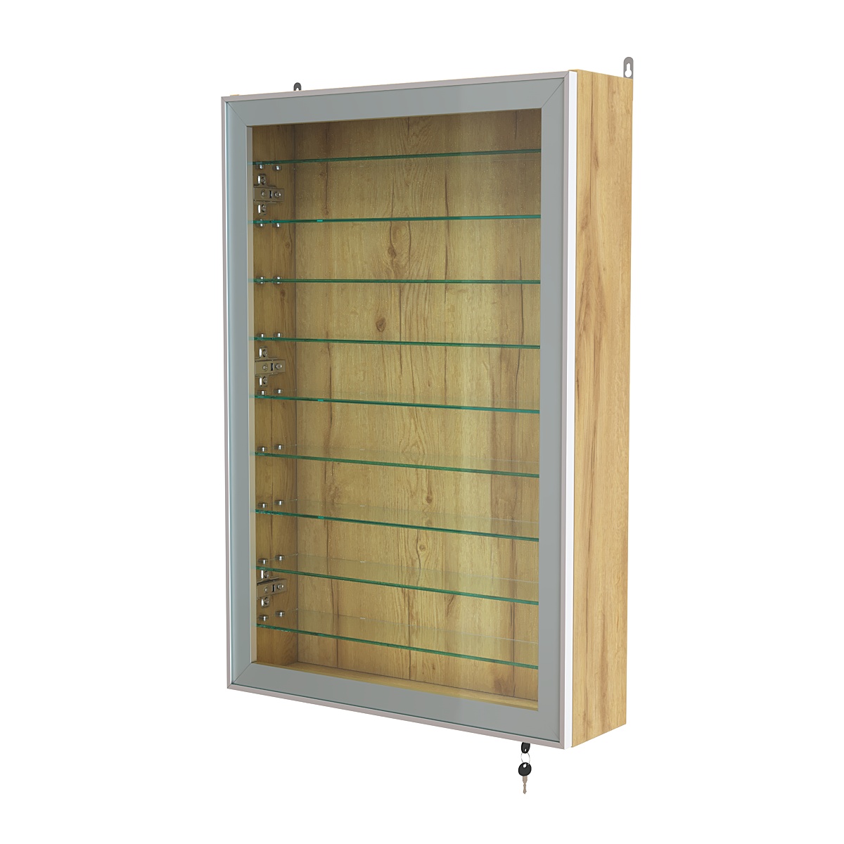 Витрина настенная №2-5А высокая с девятью полками серии Collecto Дуб Золотистый