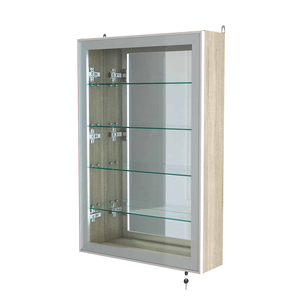 Витрина настенная №2-5А высокая с девятью полками серии Collecto Дуб Сонома