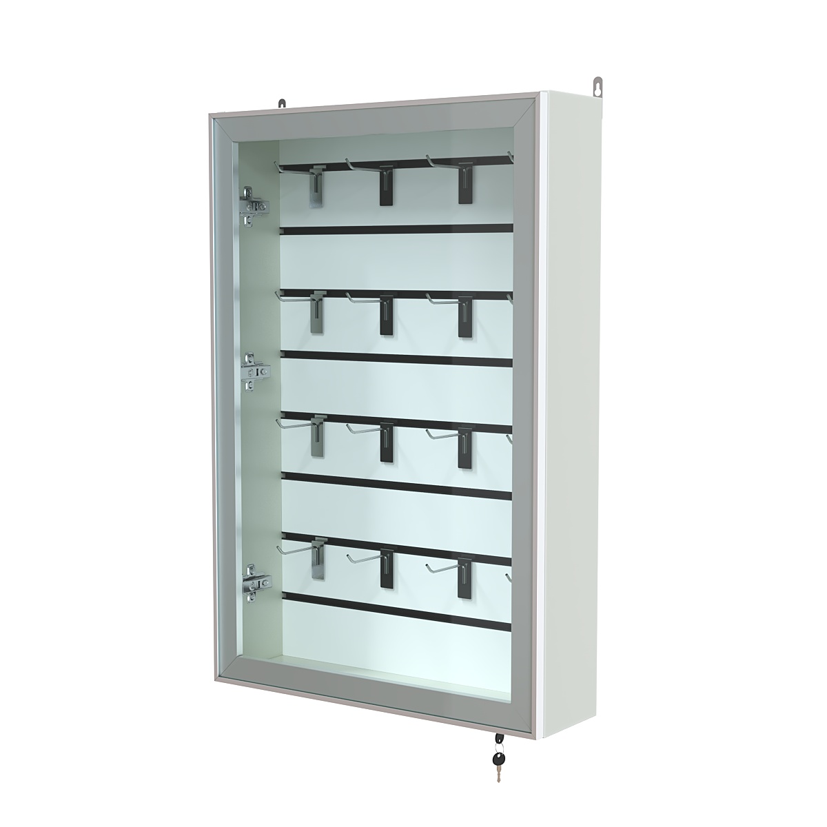 Витрина настенная №2-1Б с эконом панелью и стеклянными дверками серии Collecto Белый