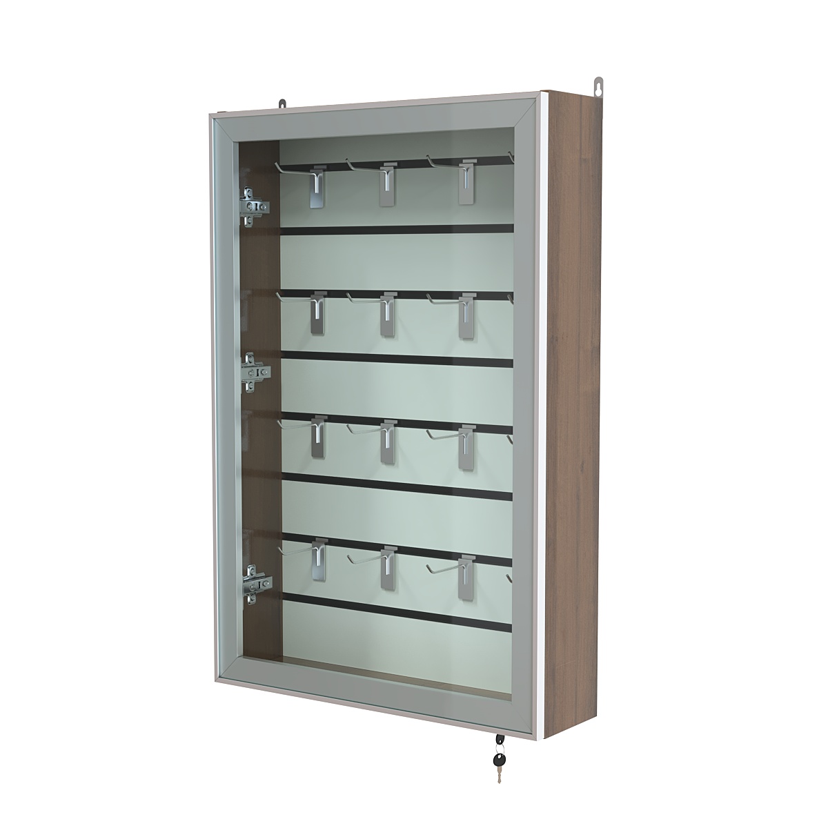 Витрина настенная №2-1Б с эконом панелью и стеклянными дверками серии Collecto Орех