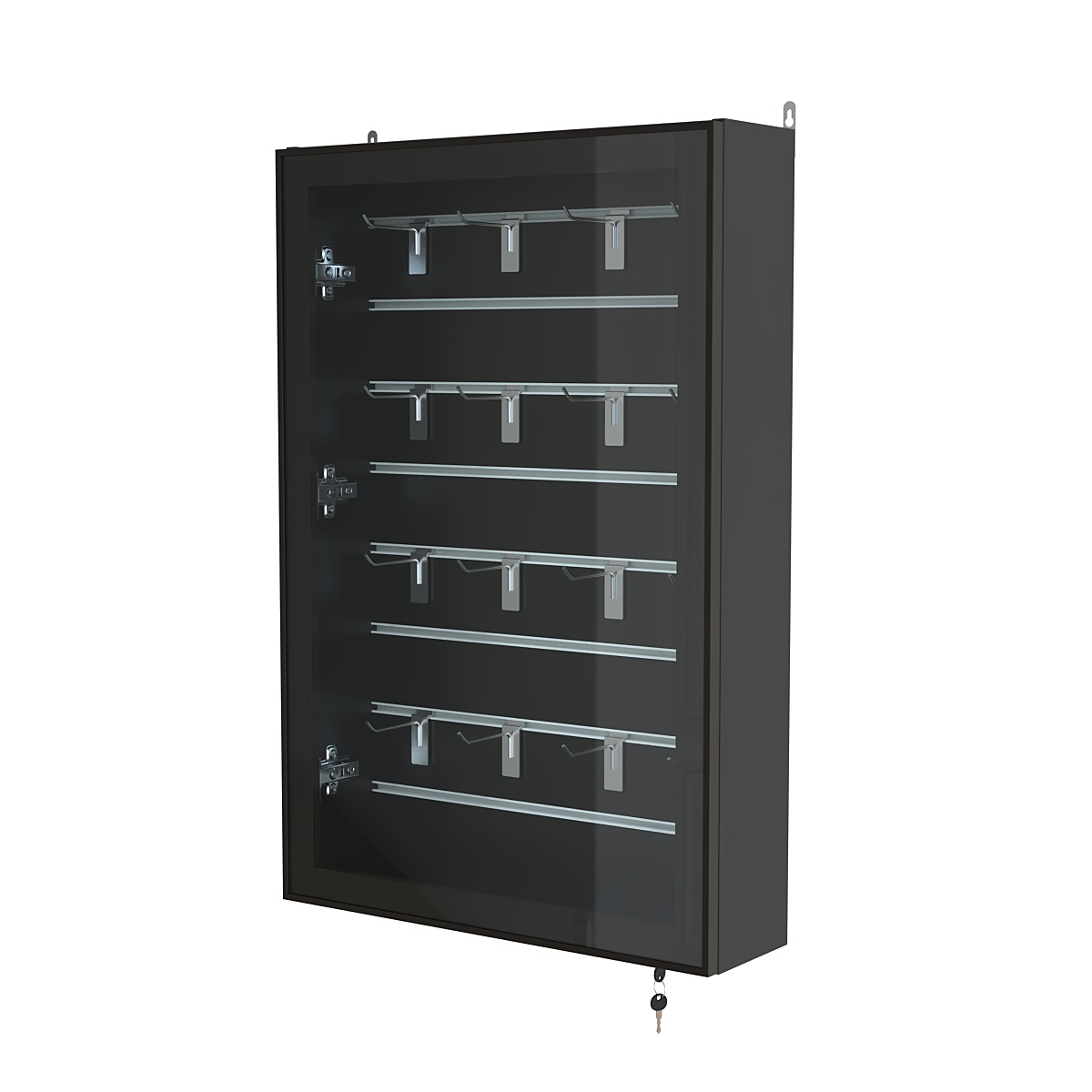 Витрина настенная №2-1Б с эконом панелью и стеклянными дверками серии Collecto Черный