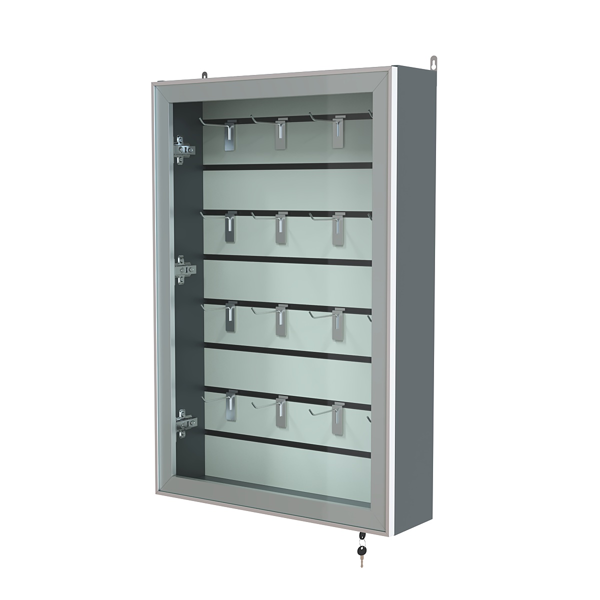 Витрина настенная №2-1Б с эконом панелью и стеклянными дверками серии Collecto Темно-Серый