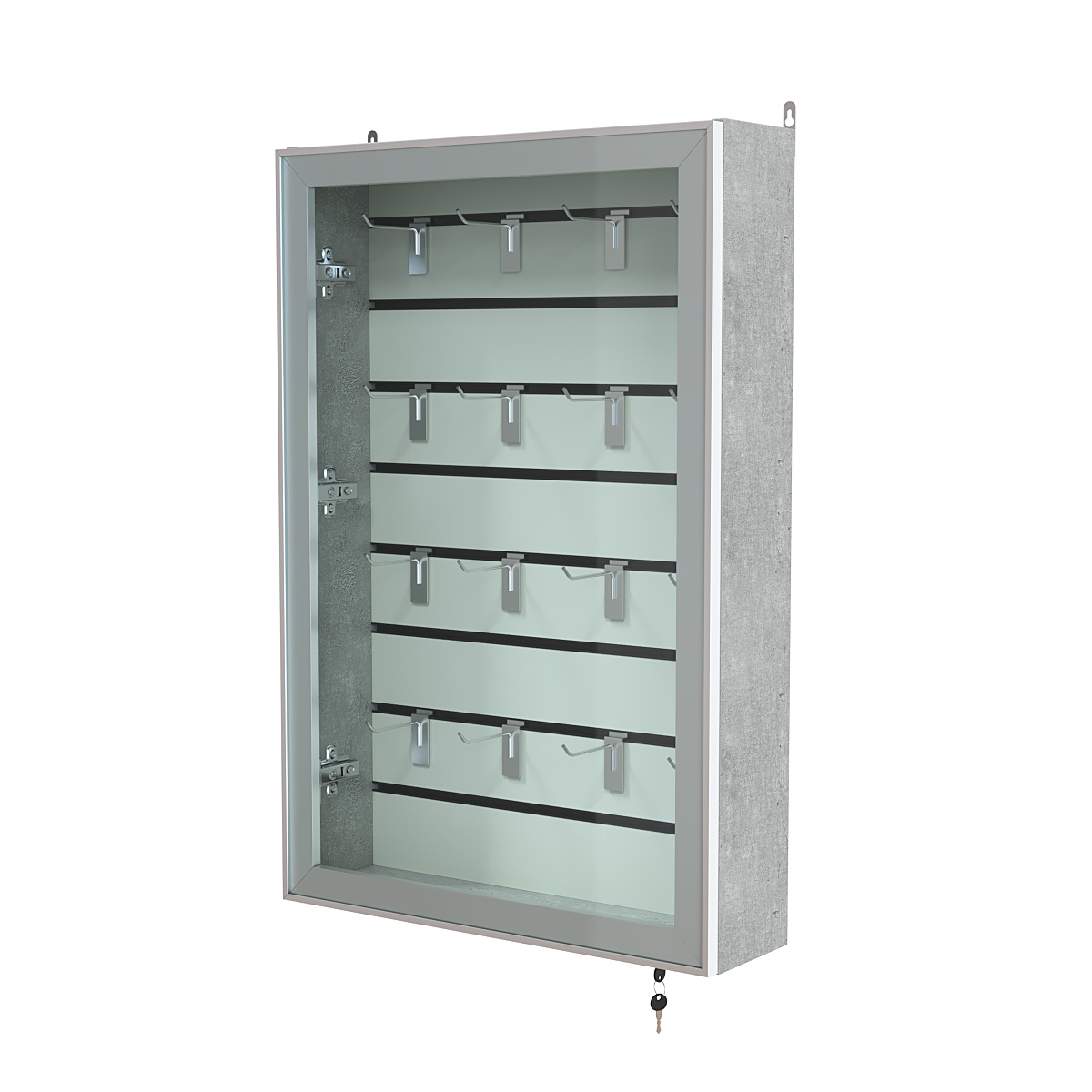 Витрина настенная №2-1Б с эконом панелью и стеклянными дверками серии Collecto Метрополитан Грей