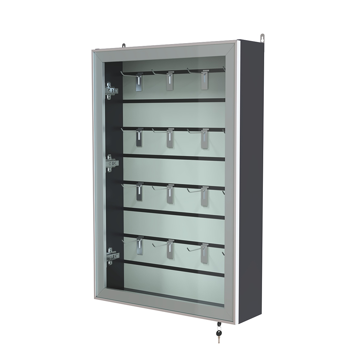 Витрина настенная №2-1Б с эконом панелью и стеклянными дверками серии Collecto Антрацит