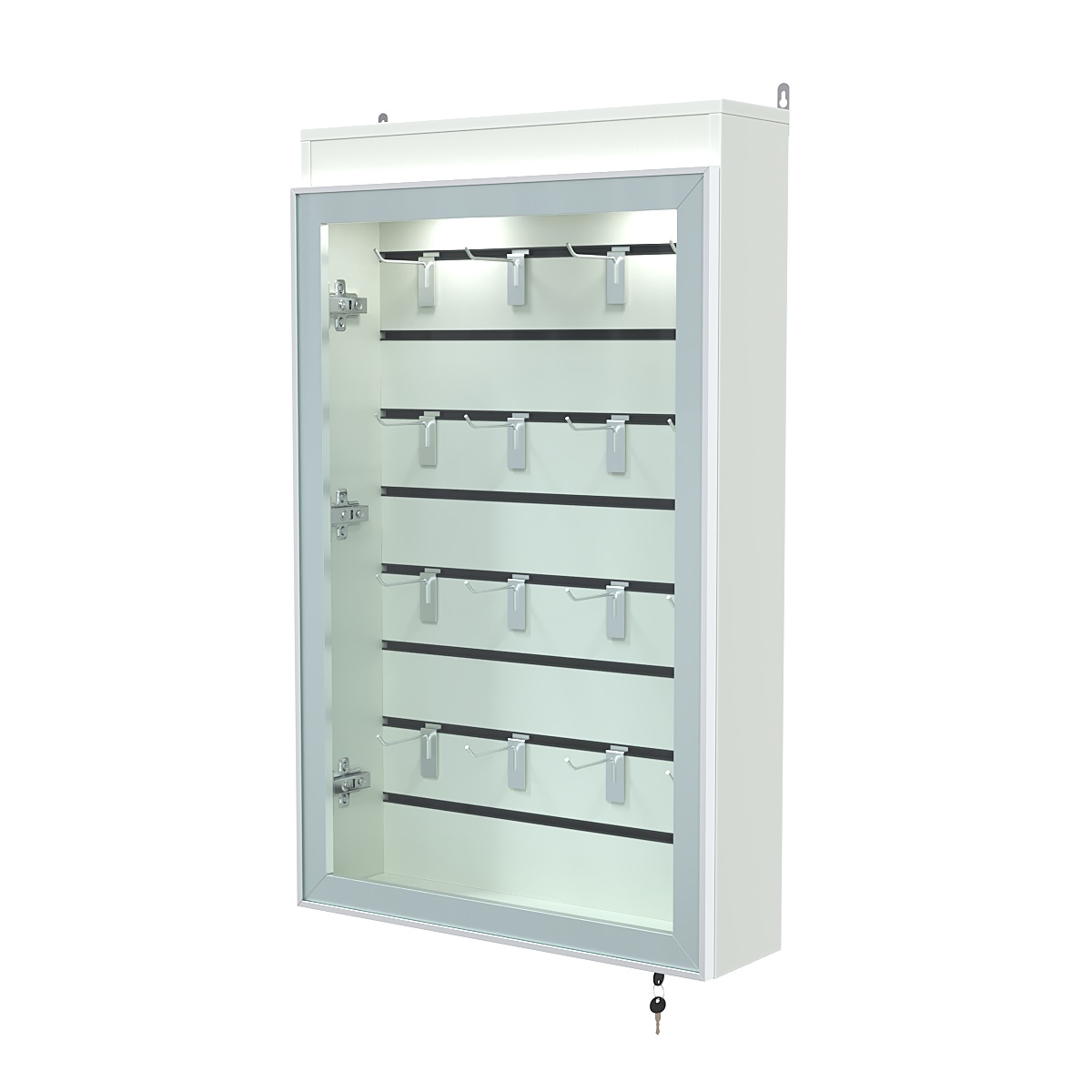 Витрина настенная №2-2Б с эконом панелью и верхней подсветкой серии Collecto Белый