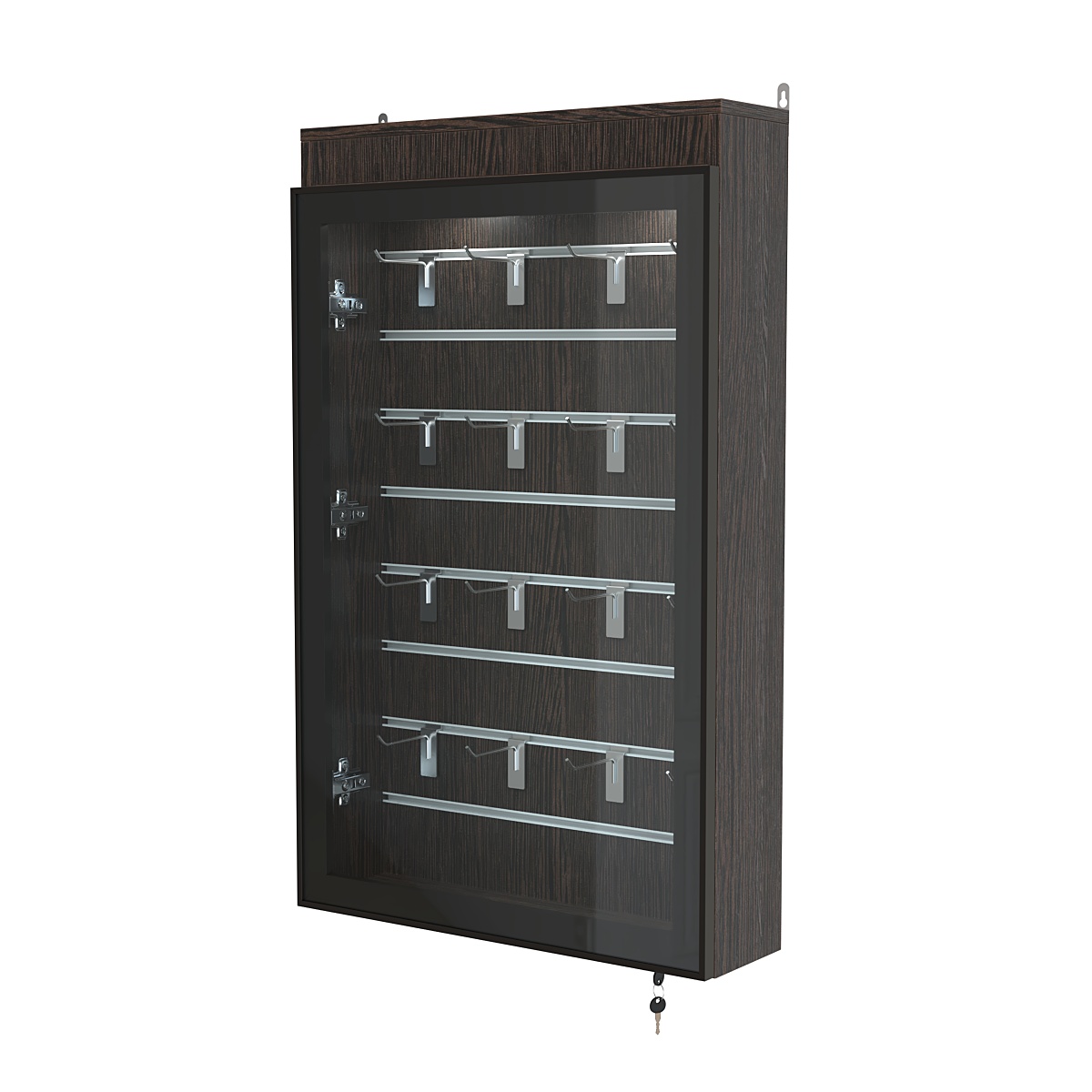 Витрина настенная №2-2Б с эконом панелью и верхней подсветкой серии Collecto Дуб Венге