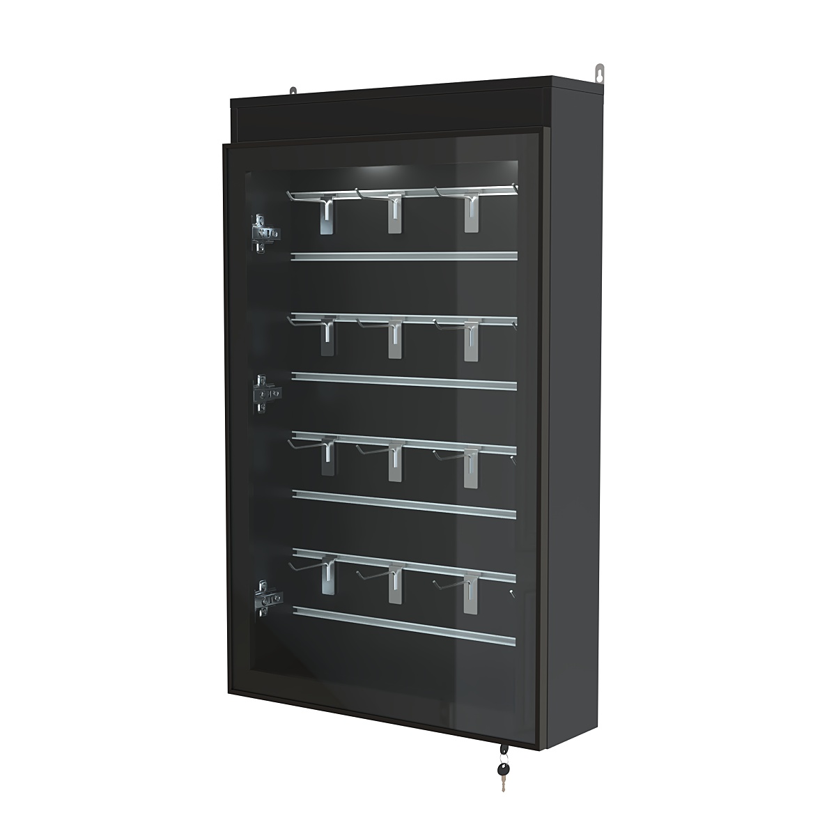 Витрина настенная №2-2Б с эконом панелью и верхней подсветкой серии Collecto Черный