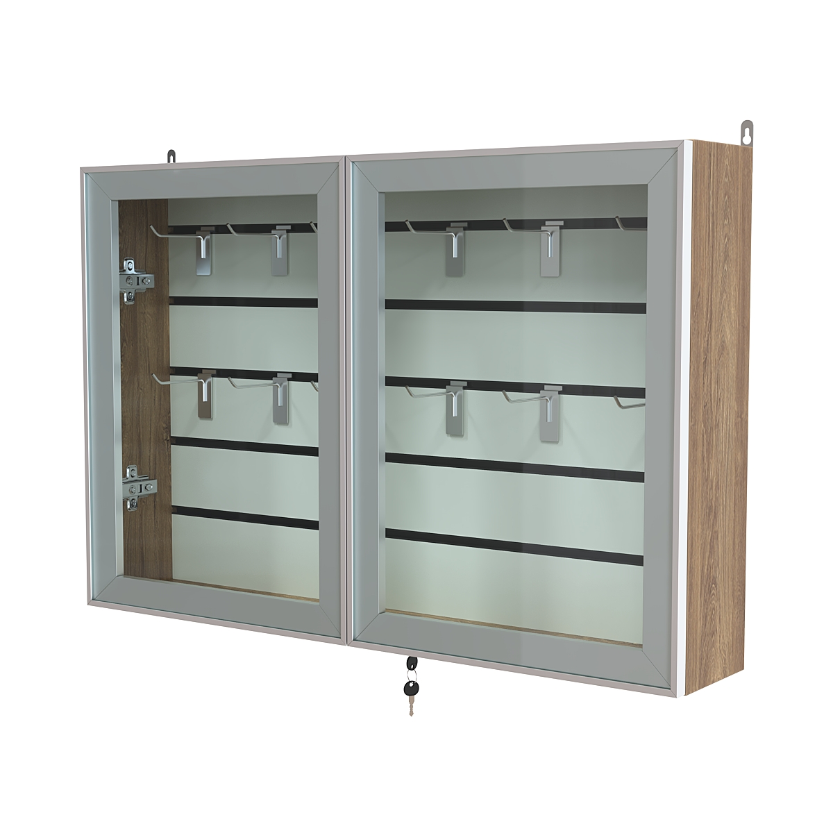 Витрина настенная №3-1Б широкая серии Collecto Дуб Канзас коричневый