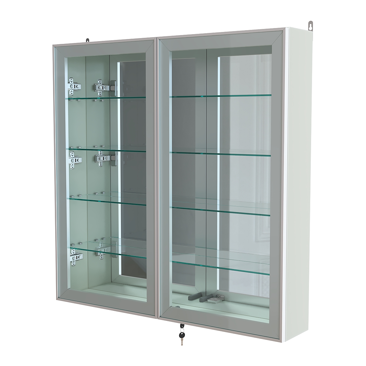 Витрина настенная №4-2А зеркальная серии Collecto Белый