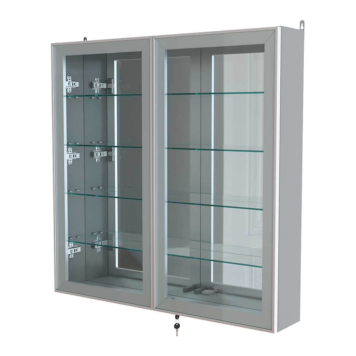 Витрина настенная №4-2А зеркальная серии Collecto Серый