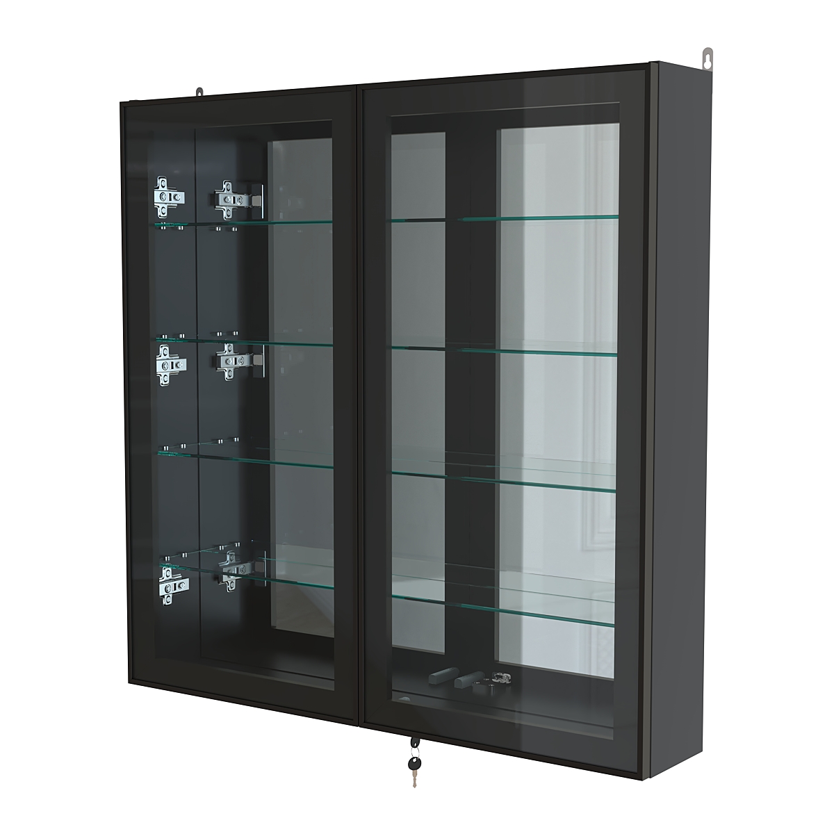 Витрина настенная №4-2А зеркальная серии Collecto Черный