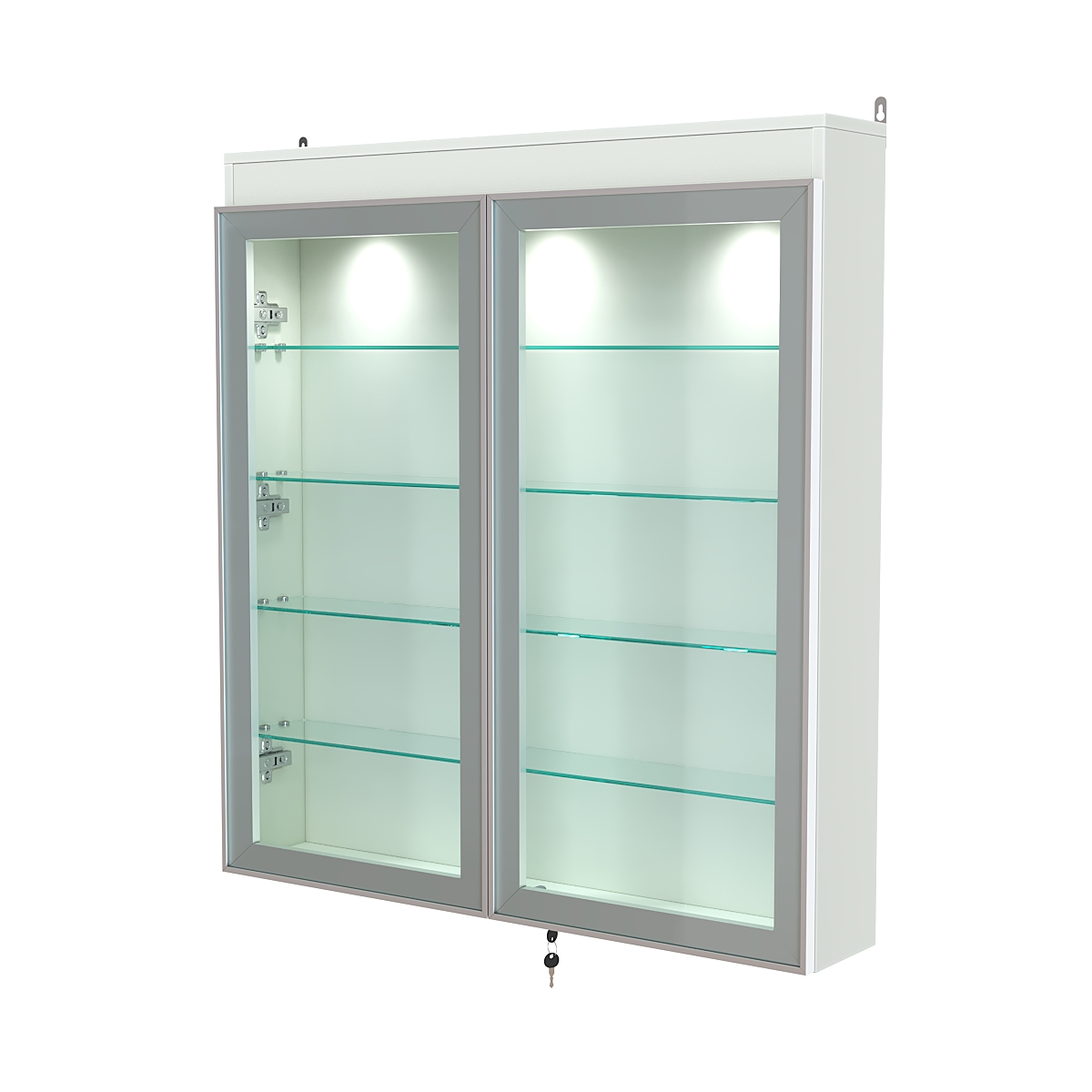 Витрина настенная №4-3А с подсветкой серии Collecto Белый