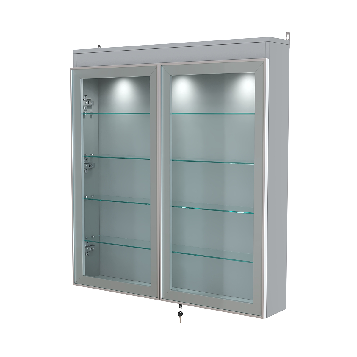 Витрина настенная №4-3А с подсветкой серии Collecto Серый