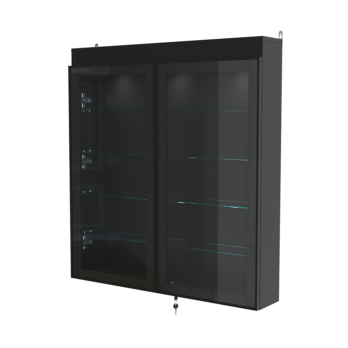 Витрина настенная №4-3А с подсветкой серии Collecto Черный